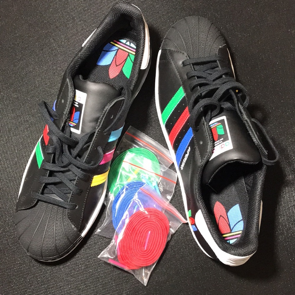 Men’s Adidas Superstar Black/Multi Color FU9520
